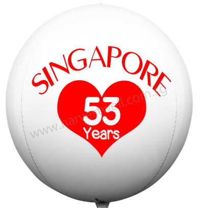 Customize National Day SG53 White ORBZ Balloon